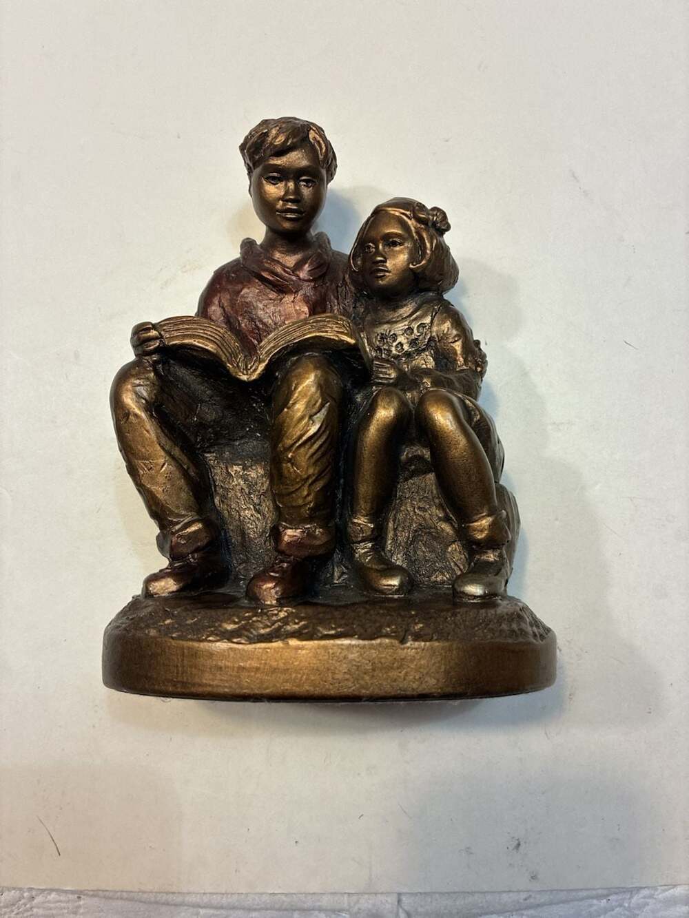 Vintage Austin Productions Sculpture: Boy Reading to Girl by Alice Heath (1997)
